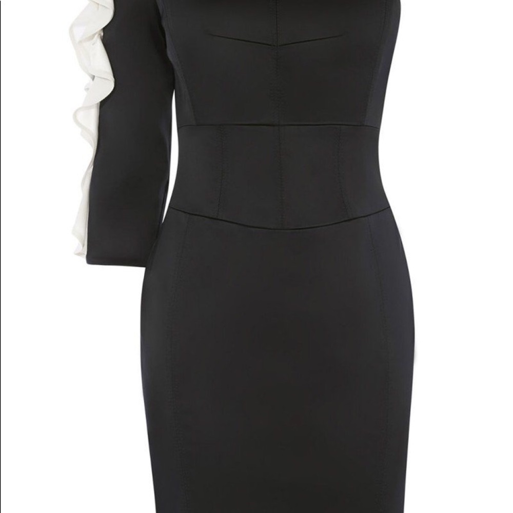 Karen Millen DB192 One Shoulder Ruffle Dress